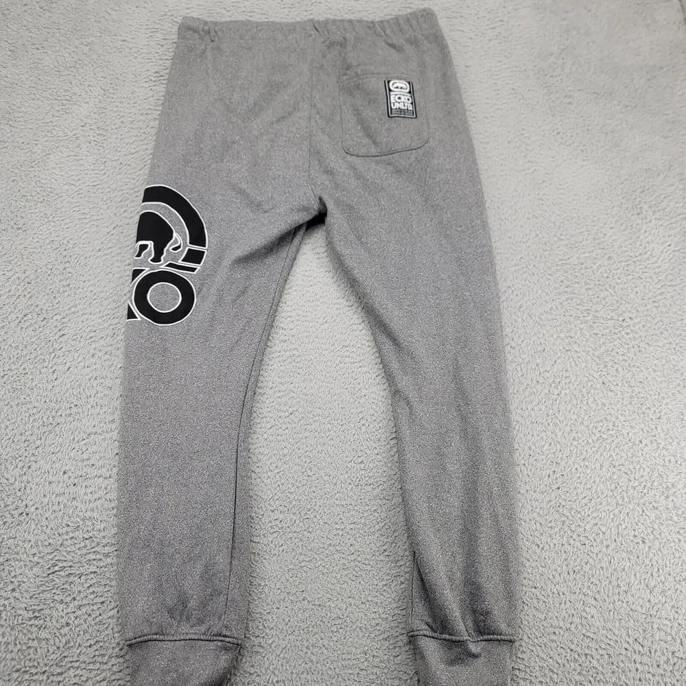 Ecko Unltd. Pants Mens Medium Gray Cuffed Jogger Spellout Athleisure Casual Logo